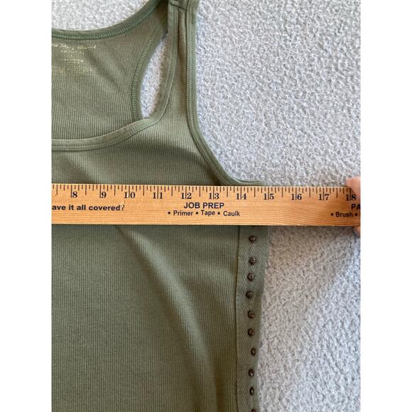 Vintage Tank Top Large Studded Round Neck Racerback Jersey Green Grunge Fairy - Picture 9 of 12